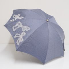 晴雨兼用日傘 GRACY グレイシイ USED美品 高級 リボン レース 遮光UV 紫外線対策 50cm A2699