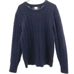 ギャップ ウール ケーブル編み 長袖 セーター S ネイビー GAP ニット メンズ