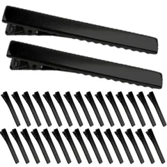 ヘアクリップ 約30個入り ヘアピン やっとこピン 髪留め 金具 ヘアアクセサリー パーツ NYANDELMO (ブラック, 6.5㎝) [ブラック] [6.5㎝]