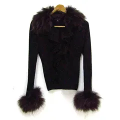 エポカ ニット 長袖 ファー フリル トップス レディース 40サイズ ブラック系 EPOCA 【中古】