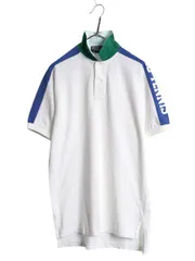 【お得なクーポン配布中!】 90s ポロ ラルフローレン 鹿の子 半袖 ポロシャツ メンズ M オールド 半袖シャツ テニス 袖 プリント ポニー無し カットソー マルチカラー