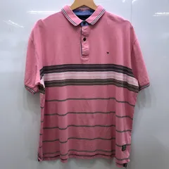 TOMMY HILFIGER/トミーヒルフィガー 半袖 ポロシャツ ワンポイント刺繡 メンズ ピンク