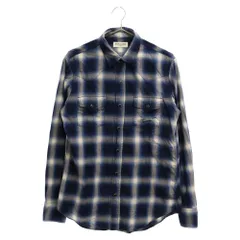 SAINT LAURENT PARIS (サンローランパリ) オンブレチェック ウエスタンシャツ 長袖シャツ 455433 Y019P ブルーのサムネイル