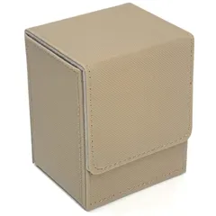 【数量限定】デッキケース トレカ PU 約80-100枚収納 縦入れ デッキボックス トレーディング [Cicogna] カード カードケース ストレージボックス (タイプA: カーキ)