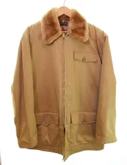 ヴィンテージ Vintage 50s COMFY ALL DOWN FIELD  DOWN JACKET ダウン ジャケット コットンシェル CROWN ZIP クラウン ジップ エルボーパッチ L ジャケット ベージュ 103MT-2240のサムネイル