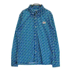 サイズ：2 EFFICACE エフィカス homme 長袖シャツ ボタンダウン 総柄 ブルー系 [240101383015] ゴルフウェア メンズ ストストのサムネイル