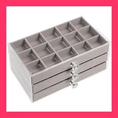 【スタッフおすすめ！】DOITOOL アクセサリーボックス 収納 大容量 45区画 3段 引き出し アクセサリーケース 仕切りボックス ジュエリーケース 透明窓付き 指輪 イヤリング ピアス ネックレス ディスプレイ 小物入れ 収納ケース