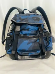 コーチ coach ナイロン×レザー リュック バックパック 青 カモフラージュ 柄 迷彩 F54783 メーカー希望小売価格79,920円