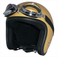 新品！ ZK-380スモールジェット【ゴールド】装飾用ビンテージゴーグル付きSG公認 PSC認可 全排気量対応 盗難防止金属ホルダー 社外シールド装着可能！フリーサイズ(57～60㎝)