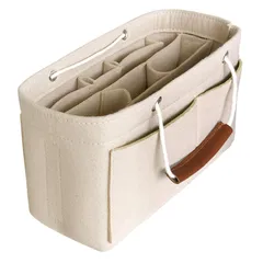 APSOONSELL 軽い バッグインバッグ 自立 整理 化粧ポーチ付き bag in bag organizer insert A4 幅広 バックインバック 軽量 ボックス M ベージュ