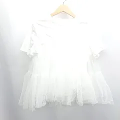 ◇ ⊂ TREFLE＋1 トレフルプラスワン チュール 半袖 カットソー サイズF ホワイト レディース E  【1504240020679】