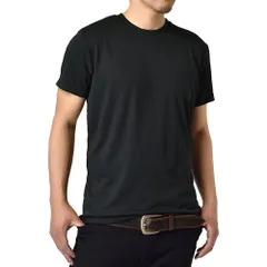 接触冷感 半袖Tシャツ 《00ブラック / クルーネック》 新品 未使用 吸汗速乾 メンズ カチオンドライ UVカット 無地 夏用 ラッシュガード 涼しい 【H1V】【メール便1】 ファッション