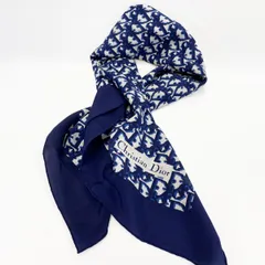 Dior ディオール スカーフ トロッター柄 シルク ネイビー 9483 ChristianDior クリスチャンディオール スカーフ トロッター柄