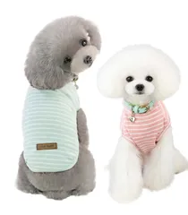 【在庫処分】PetGround 犬 服 春 夏 ボーダー シャツ 可愛い おしゃれ 着せやすい 犬服 小型犬 男の子 女の子 秋冬 ペット服 中型犬 (M グリーン)