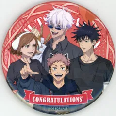 【中古】バッジ・ピンズ 虎杖＆伏黒＆釘崎＆五条(レッド) ホログラムカンバッジ 「呪術廻戦 渋谷事変×よみうりランド」 スタンプラリー達成特典