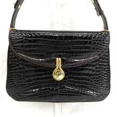 良品 LANCEL/ランセル ハンドバッグ  2way ワンショルダー  クロコ 型押しレザー 黒