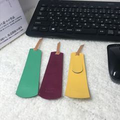本革のカラフルなしおり、ハンドメイド、3枚セット