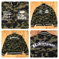 A Bathing Ape 迷彩スタジャン Sサイズ Yahoo!オークション - 袖レザー スタジャン Sサイズ Black camo