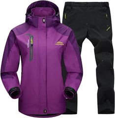 アウトドア ジャケット 登山服 ハイキング レインウェア 多機能 登山用 レインコート( パープル,  XL)