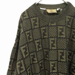 フェンディ　FENDI 長袖　ズッカ柄　ブラック　黒　レディース 中古・古着通販】FENDI (フェンディ) ズッカ柄カーディガン ブラック