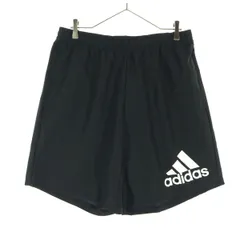 未使用 adidas アディダス プリントロゴ ハーフパンツ XO ブラック メンズ 古着