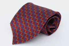 アクアスキュータム ブランドネクタイ 格子柄 シルク ハンドメイド USA製 メンズ レッド Aquascutum 【中古】