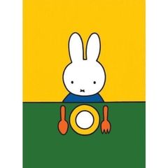 miffy【ブルーナミニポスター017】食卓のミッフィー/フォークとスプーン
