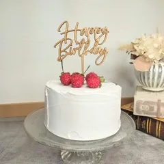 メルカリ便 ⑩ HappyBirthday ケーキトッパー 誕生日 木製 飾り