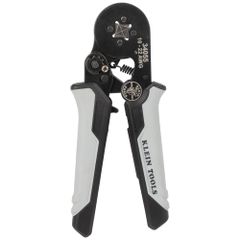 Klein Tools 34055 フェルール圧着工具 角型クリンパープライヤー 10~22AWGワイヤー端子用 調節可能なラチェット内蔵 電気工事用 