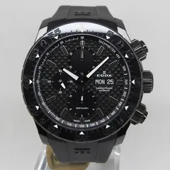 中古美品エドックス【EDOX】 01114-37N2-NIN3 クロノオフショア1 クロノグラフ オートマチック ブラックカーボン 限定20本のサムネイル
