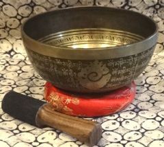 シンギング ボウル（ドニパトロ）≪仏画≫　〜ハンドメイドNo.05〜 〈チベット法具 仏具 おりん ヨガ 瞑想 ヒーリング 浄化〉