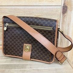 セリーヌ　CELINE マカダム柄 ショルダー  バッグ　ブラウン 茶