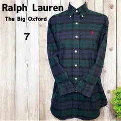 Ralph Lauren The Big Oxford ラルフローレン IMPACT21 グリーンベースタータンチェック ボタンダウン オックスフォードシャツ 綿100% サイズ７