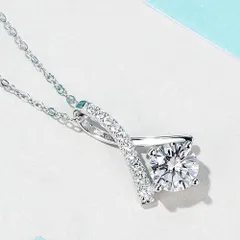 Aneige ネックレス レディース スワロフスキー ジルコニア 金属アレルギー対応 ペンダント シルバー925 アクセサリー ベネチアンチェーン50cm 誕生日 プレゼント