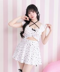 6WAYハートチョーカー水着 ピンク×ブラック L タグ付 | Mercari