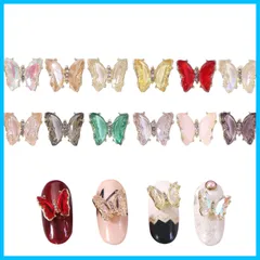 【特価商品】3d 立体 12個 蝶 パーツ 大きめ バタフライ 蝶々 ストーン キラキラ ラインストーン ネイルアート ネイルパーツ ジュエリー デコパーツ レジン ハンドメイド