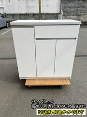 【中古】【一部地域送料無料】キッチンボード　ホワイト　木製　キッチンカウンター　キッチン収納　F-SA-118-0411A