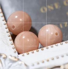 5A オレンジムーンストーン パワーストーン 天然石 10ミリ3粒 両穴 S29