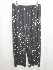 ◇ ⊂　Φ DoCLASSE ドゥクラッセ ドット 水玉柄 ワイド　パンツ サイズXL ブラック レディース P  【1409250012976】