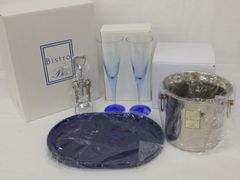 【未使用品】シャンパン・カクテルグラス　アイスペール　トレー　コルク抜き　5点セット