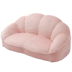 Francfranc カラン くすみピンク フリル リクライニング ローソファ