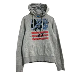 Disney キャラクタースウェット パーカー レディース S～ グレー ディズニー ミッキーマウス プルオーバー 古着卸 アメリカ仕入 a703-5314