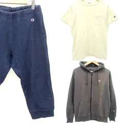 チャンピオン CHAMPION 3点 セット Tシャツ 半袖 ジップ パーカー スウェットクロップドパンツ S M L A0410