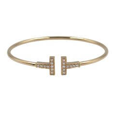 ティファニー TIFFANY＆CO ブレスレット Tワイヤー ブレスレット ダイヤ 腕回16㎝ K18PG（ピンクゴールド） ダイヤモンド Tワイヤー ブレ