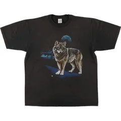 古着 90年代 COTTON GROVE オオカミ柄 アニマルTシャツ USA製 メンズXL相当 ヴィンテージ/eaa556458