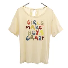 シーバイクロエ バック リボン 半袖 プリント カットソー I 40 アイボリー SEE BY CHLOE ロゴ Tシャツ レディース 【中古】  【230701】 メール便可