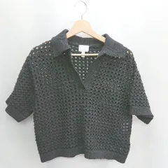 ◇ Θ H&M エイチアンドエム 半袖 サマーニット サイズS ブラック レディース E  【1412090038402】