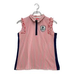 中古 レディース アルチビオ archivio ノースリーブ 36(S) 白×赤 ストライプ フリル