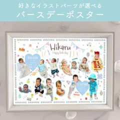お誕生日の記念に◎イラストパーツが選べる成長記録バースデーポスター/北欧　消防車　救急車　電車　飛行機　新幹線　恐竜　宇宙　惑星　星　ファーストバースデー　1歳の誕生日