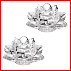 【在庫わずか】蝋燭立て 燭台 誕生日の飾り 雰囲気 癒し キャンドル 幸運 花 置物 ガラス ティーライトホルダー ガラス ローソク立て 神具 輪灯 仏前 キャンドルスタンド ロータス (蓮花 蓮 クリア 蓮花 2個) 蓮の花 キャンドルホルダー MYONEE